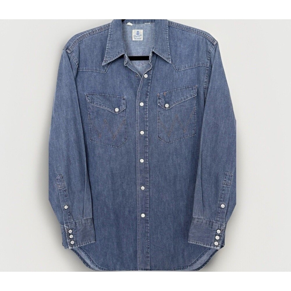 VTG 1970s-early 80s Wrangler Blue Bell Denim Western Shirt -27MW Japanese Market